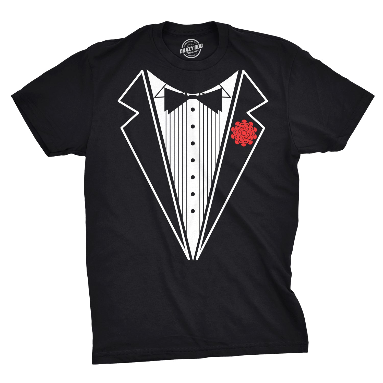 Wearzaxcom Black Tuxedo Men's T-Shirt Funny Formal Costume Graphic Tee - Image 4