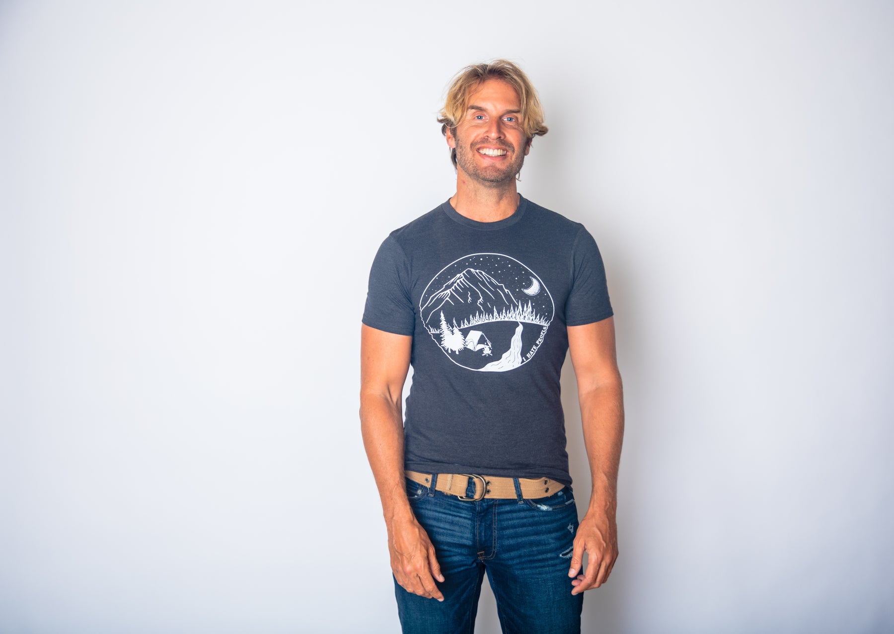 Wearzaxcom Funny Typo Graphic Men's T-Shirt | 'Hate People' Print Casual Cotton Tee - Image 2