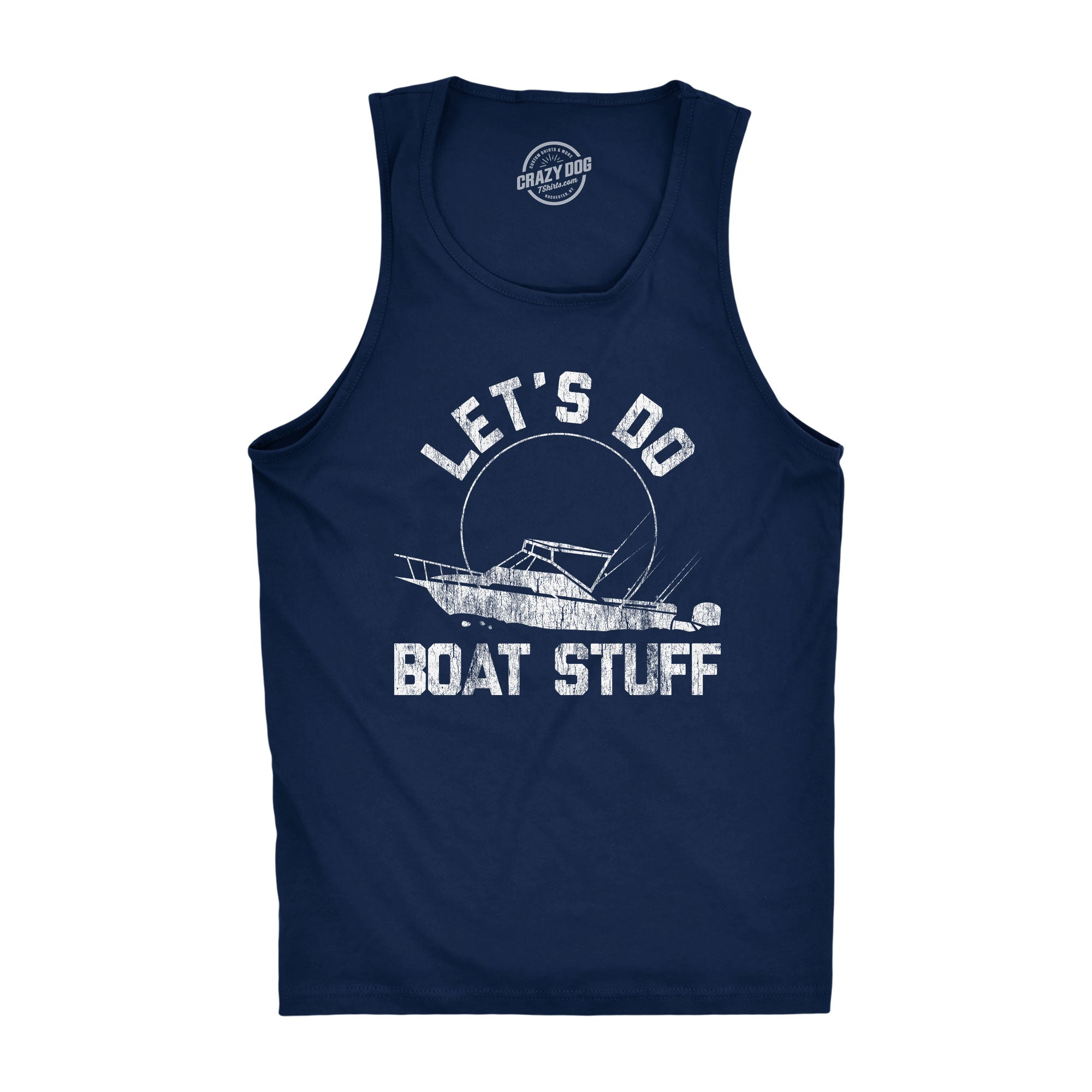 Wearzaxcom Let's Do Boat Stuff Men's Tank Top | Funny Boating Graphic Muscle Shirt