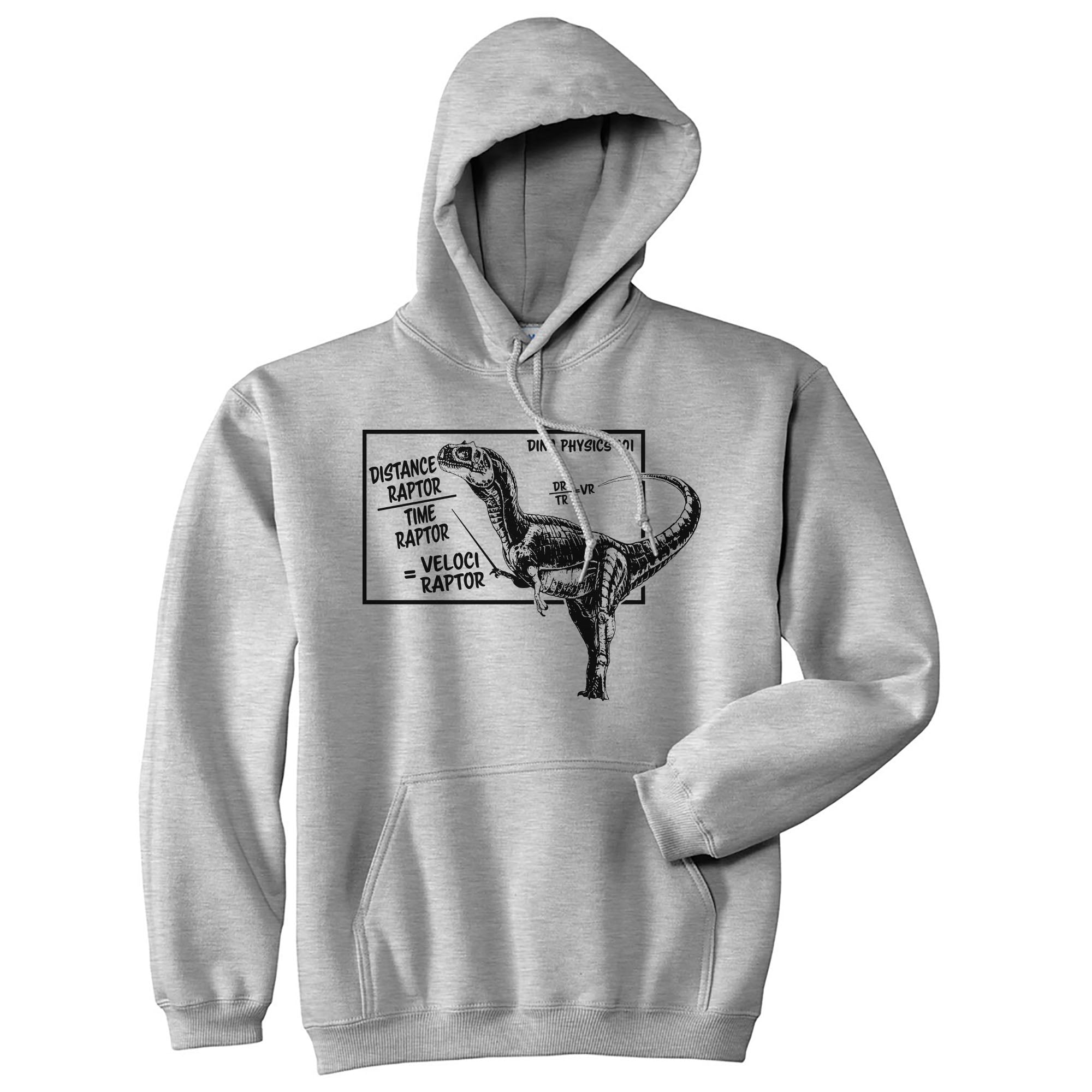 Wearzaxcom Velociraptor Hoodie | Dinosaur Graphic Pullover Sweatshirt for Men